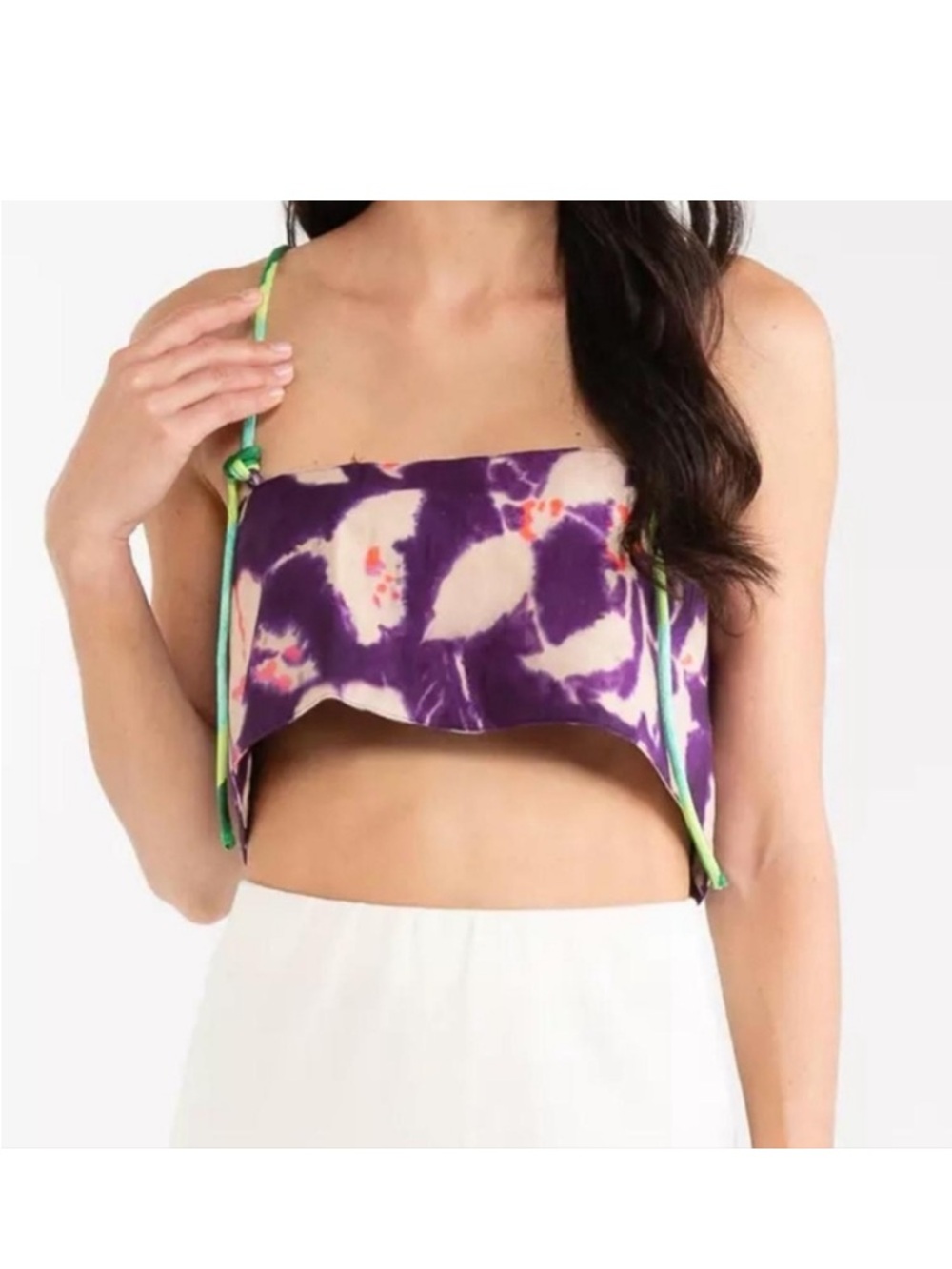 Zara Linen Crop Top, Backless